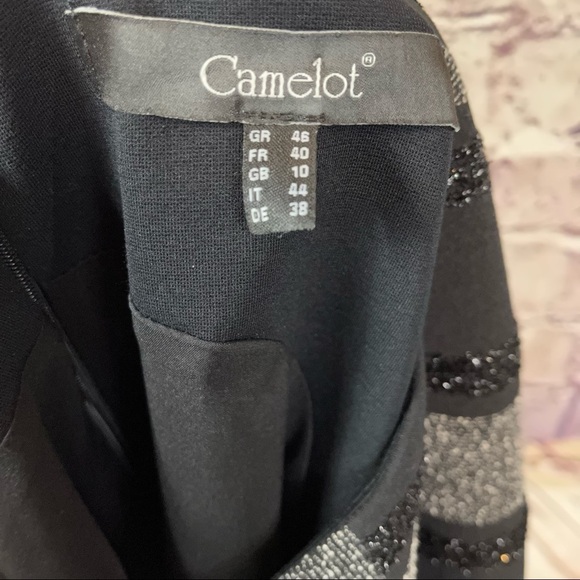 Camelot Black Stripe Annarlette Sleeveless Formal Dress - Picture 8 of 11